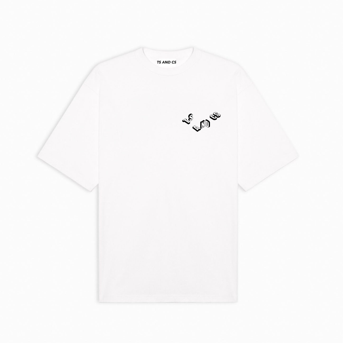 White 3-D Characters T